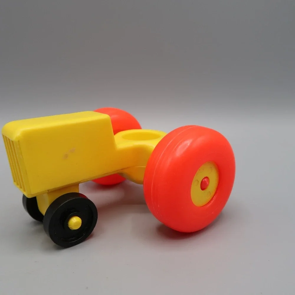 Vintage Little People's 1980's Yellow & Orange Farm Tractor Toy